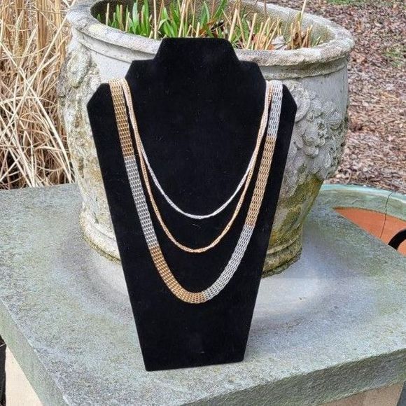 Two Toned Multi Stand Necklace - Picture 4 of 6